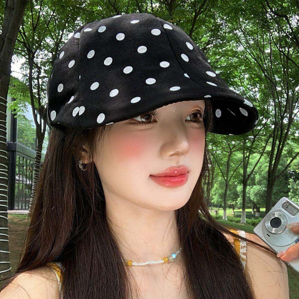 Y2k Forward Cap Thin Retro Painter Hat Personality Newsboy Cap  Spring