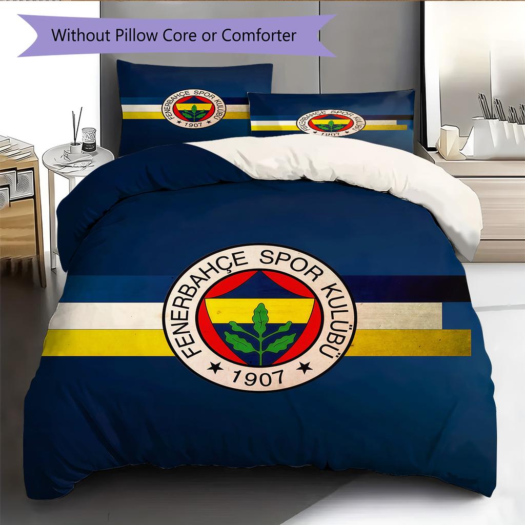 Set Copripiumino Trapuntato con Motivo Fenerbahçe S.K Decorazione per la Casa Regalo (1 * copripiumino + 2 * federe senza imbottitura)