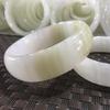 Afghanistan Jade Bangle for Women with Silk Wrap, Vertical Grain Design