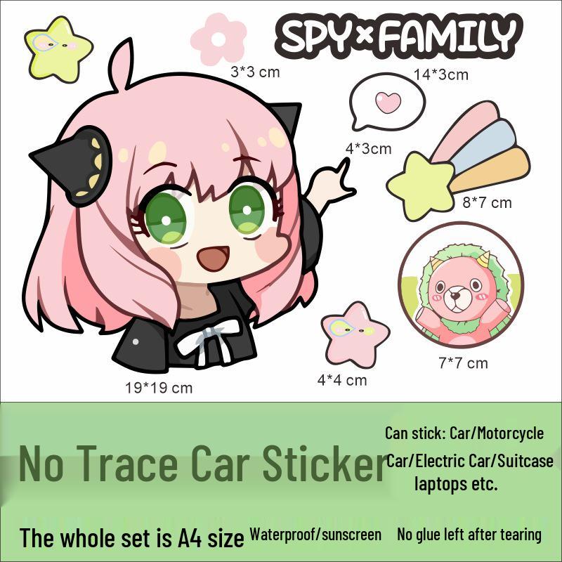Anya Spy X Family Car Sticker - Waterproof, Cute, Decorative, Creative Scratch Cover