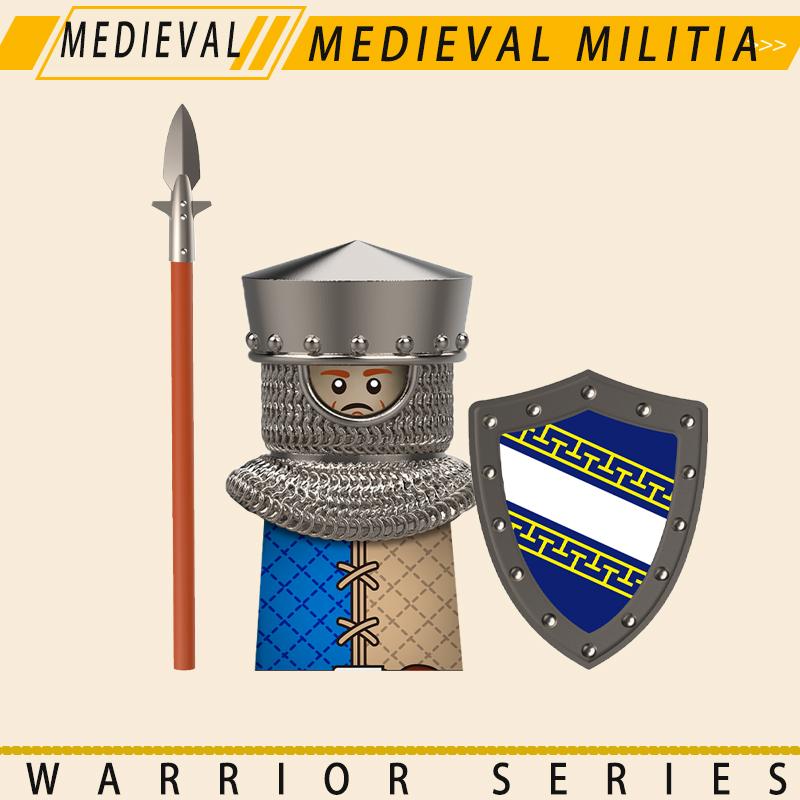 Medieval Military Knights Series Building Blocks Castle Army Soldier Figures Shield Sword Accessories Warrior Bricks Gifts Toys