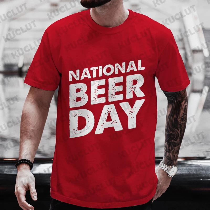 International Beer DAY Graphic T Shirt for Men Summer Short Sleeve Tees Male Drinking Party Oversized Y2k Clothes Streetwear