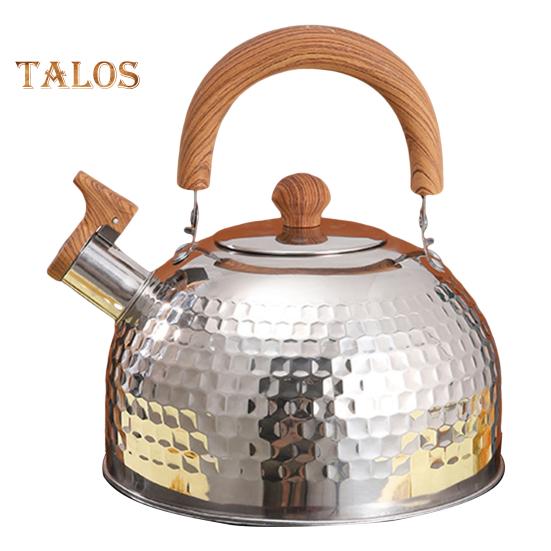 

Чайник со свистком 2 л, чайник для плиты с эргономичной ручкой, не нагревающийся на ощупь, из нержавеющей стали, для индукционных газовых электрических керамических плит, большой 2L серебряный