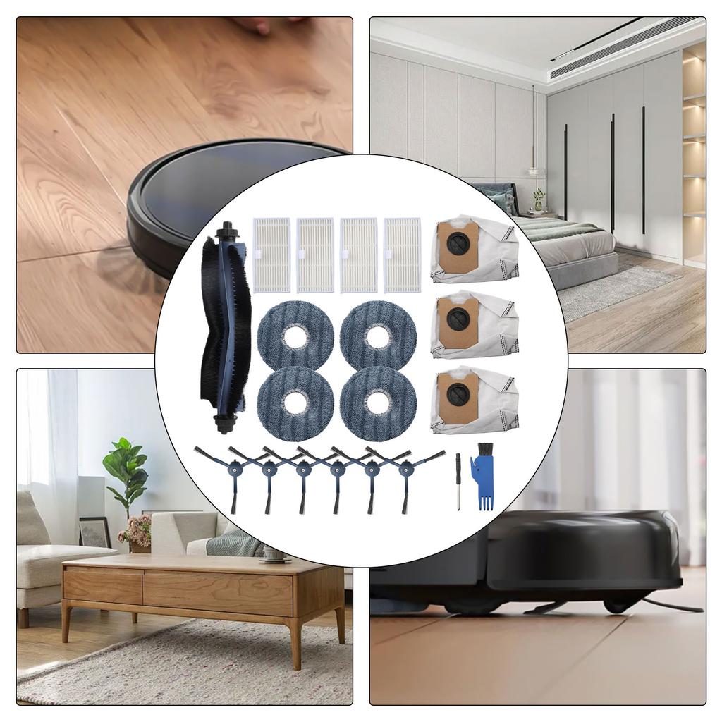 Everyday Cleaning Home Maintenance As Shown Robot Vacuum Components Side Brushes For Thorough Cleaning Mop Cloths For Stains