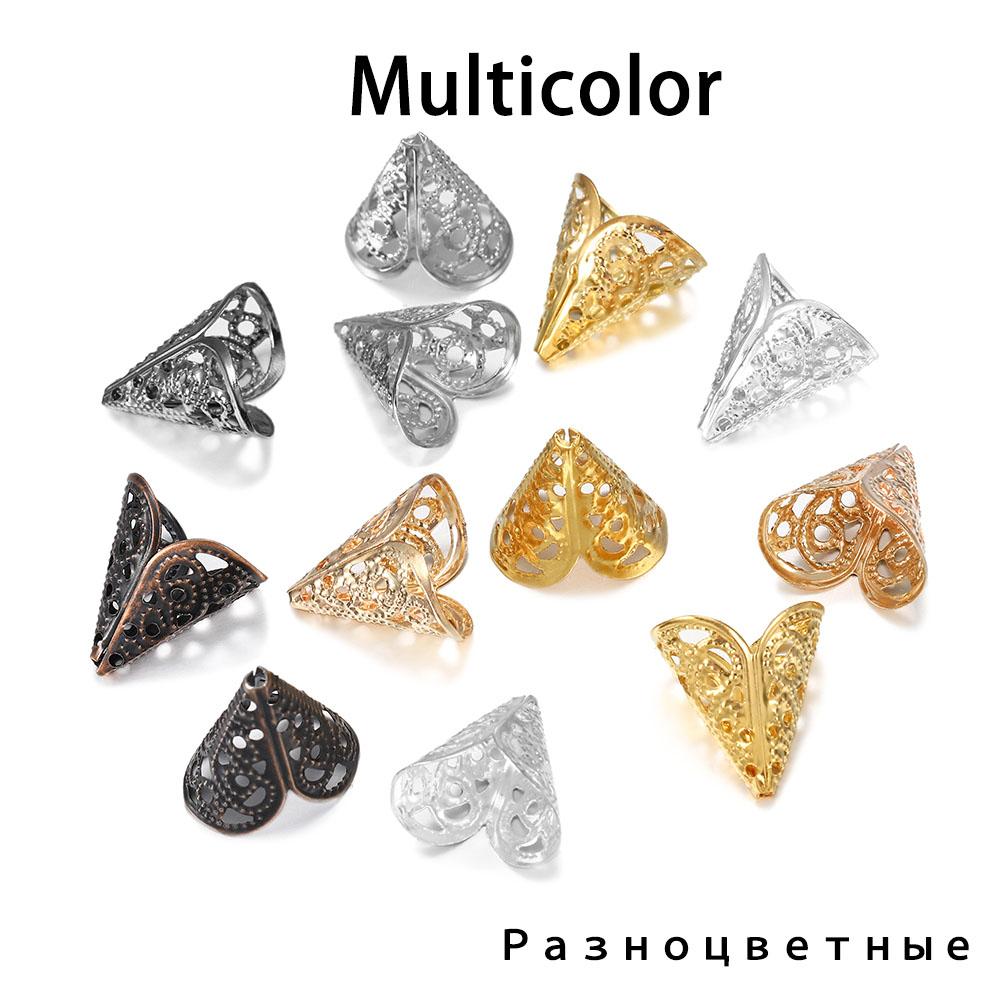 

50 шт. 16x16 мм, шапка из бусин, древние подвески в форме цветка, кулон для изготовления ювелирных изделий, серьги, ожерелье, принадлежности «сделай сам»