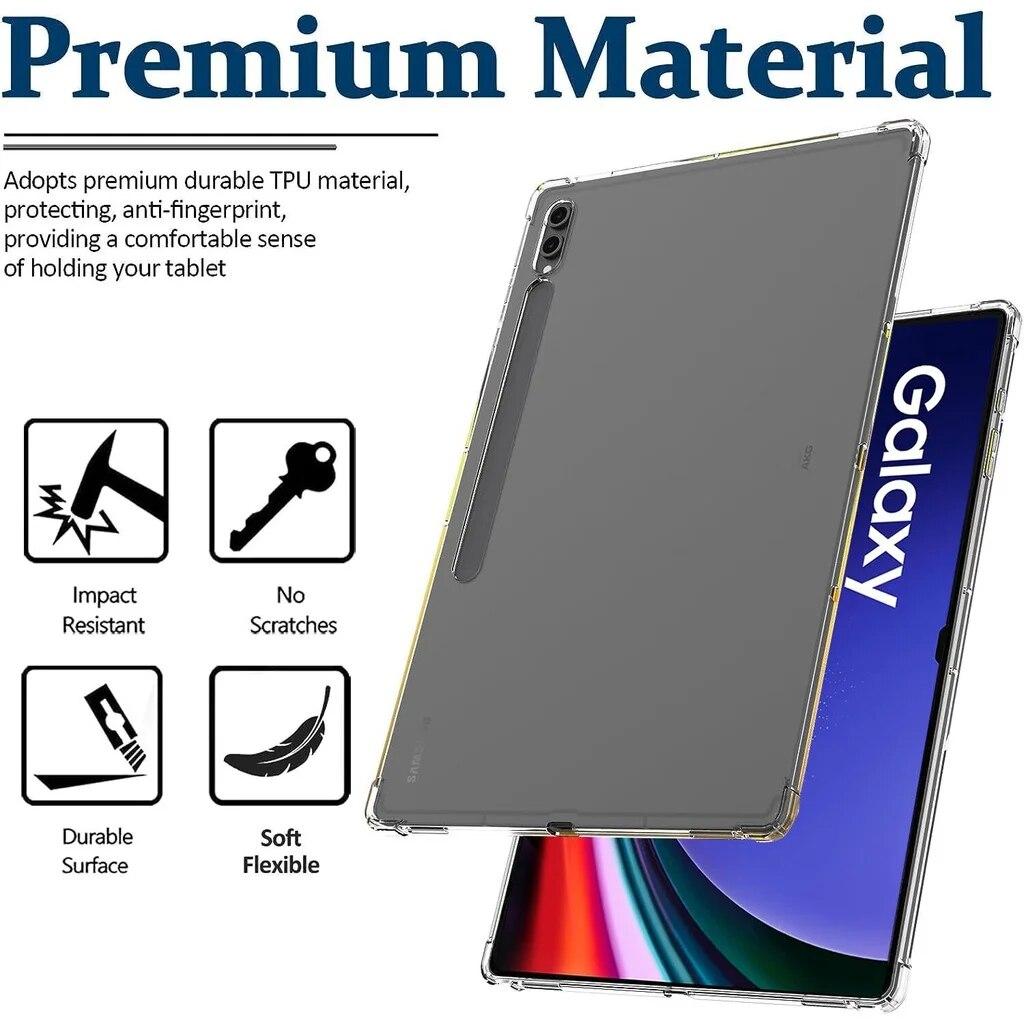 Armor Case for Samsung Galaxy Tab S9 TabS9 Ultra FE A9 Plus S9U S9P S9FE 2023 A9+ 2023 A7 Lite A8 A7 S7 FE S8+ 12.4 TPU Transparent Case
