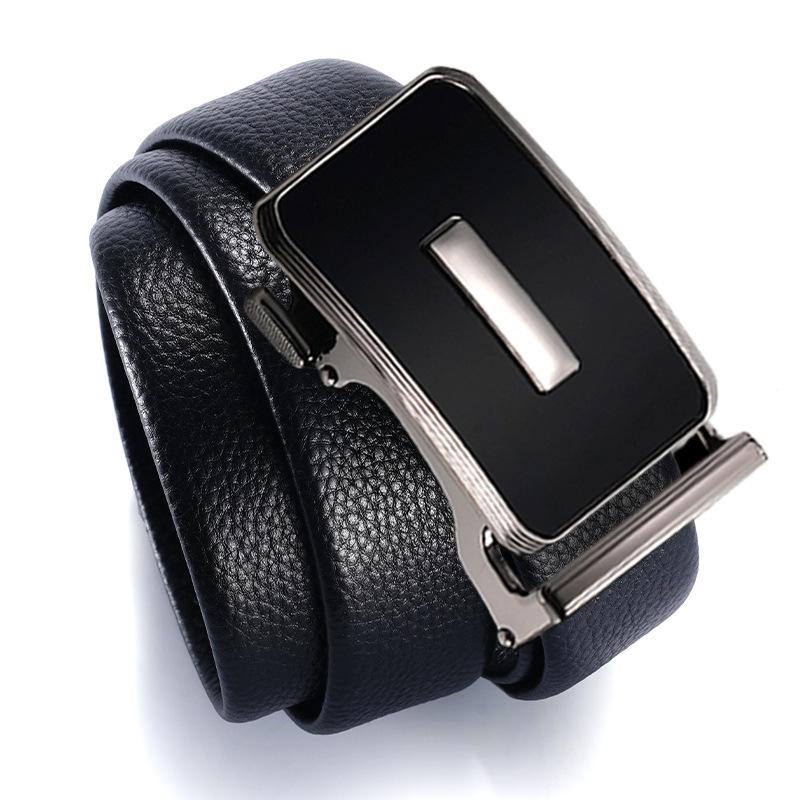 Automatic Buckle Belt for Men's Head Layer Cowhide Belt for Men's Suit Belt Casual Business Belt