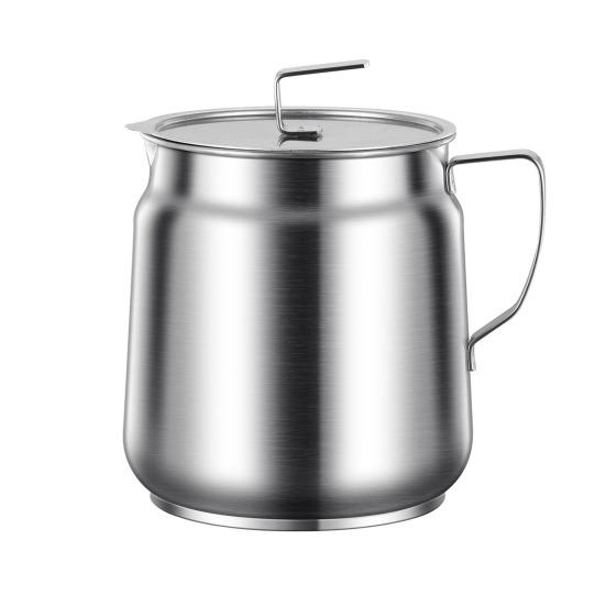 Bacon Grease Container with Strainer And Lid 1.5/2L Stainless Steel Container for Frying Oil Storage Pot Fat Storage Easy-Grip Handle