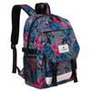 Sportlicher Schulrucksack mit Blumenmuster und Fronttasche - Peterson