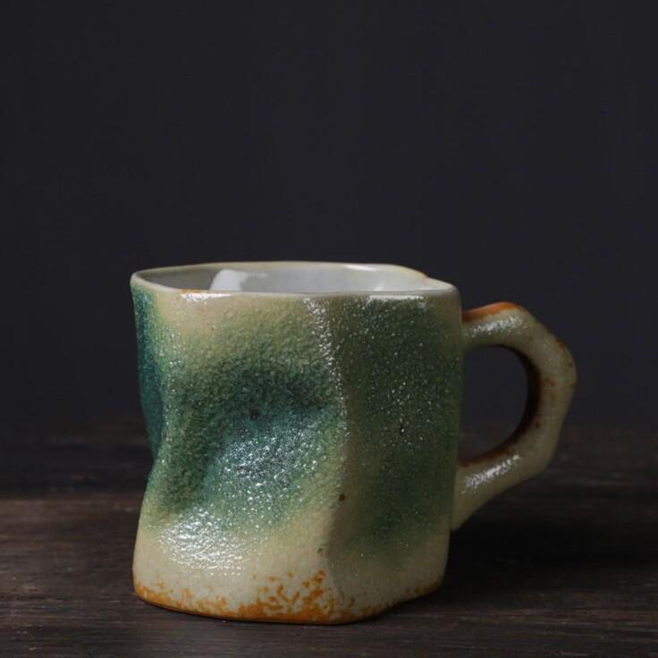 Japanese-Style Coarse Pottery Cup Kiln Change Coffee Cup Creative Goblet Ceramic Cup High Value Water Cup Household Cup