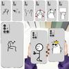 Case For Samsung A15 A13 A35 A55 A51 A71 A41 A31 A21S A05 A17 A23 A25 A33 A53 A73 5G A07 4G Cover Cute Matchstick Men Couple