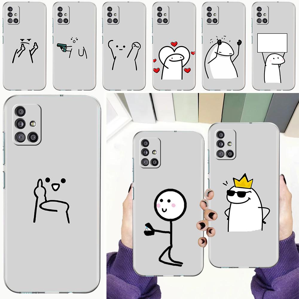 Case For Samsung A15 A13 A35 A55 A51 A71 A41 A31 A21S A05 A17 A23 A25 A33 A53 A73 5G A07 4G Cover Cute Matchstick Men Couple