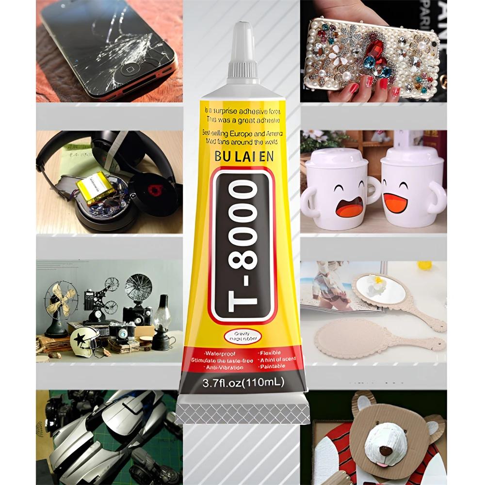 T8000 Soft Anti-Vibration Electronic Components Glue Clear Contact Phone Repair Adhesive with Precision Applicator 15/50/110 ML