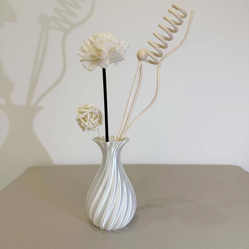 3D Printed Vase Modern Style Vase Flower Vase With Swirl Pattern Aesthetic Floral Display Vase For Living Room Desktop Decor
