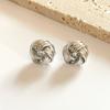 @Specials @Simple circle twist knotted earrings, golden ball, cute temperament stud earrings.