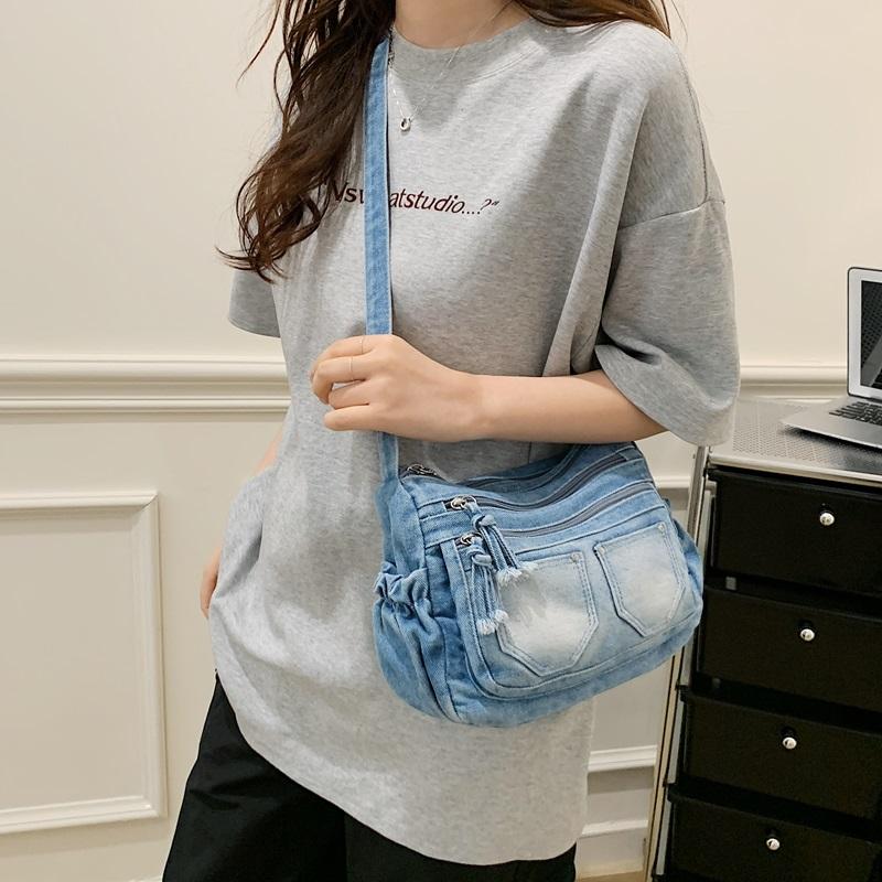 Moda Günlük Kadın Çapraz Çanta Yüksek Kalite Kot Omuz Çantası Geniş Kapasiteli Tote Çanta Çok Fonksiyonlu Kadın El Çantaları