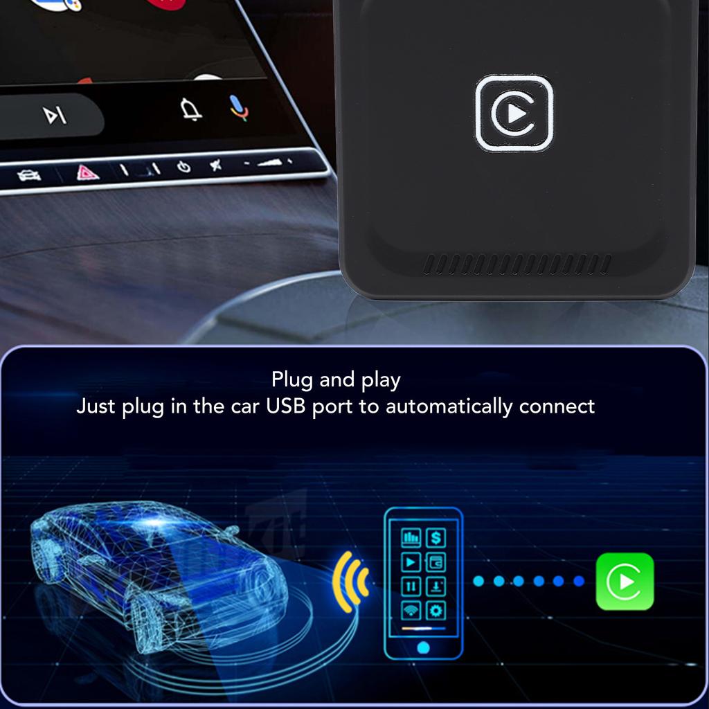 CarPlay Wireless Adapter Convert Wired to Wireless BT 5.0 Intelligent Voice Control for Android Auto Adapter