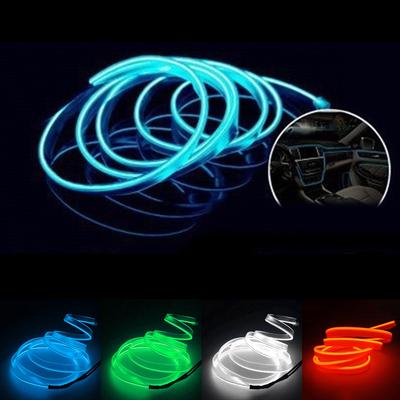 Decoração interior do carro 1/2/3/4/5m estilo do carro tira flexível led luz fria el fio interior decoração automóvel peças de automóvel