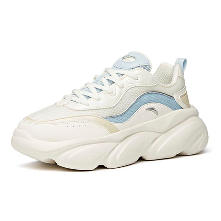Anta Meow Claw Non-Slip Wear-Resistant Low-Top Dad Shoes Women Sneaker White Blue Yellow 922048894-7