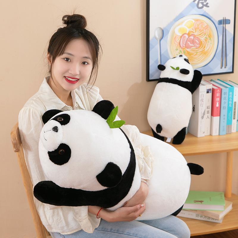 Bamboo Leaf Panda Plush Toy Cute Throw Pillow Queen Bedside Pillow Birthday Gift