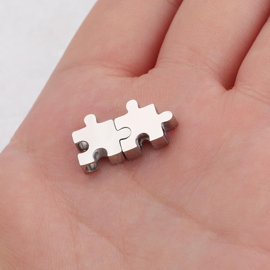 Semitree 5 Stück 10mm Edelstahl Puzzlespiel Perlen für DIY Schmuckherstellung Abstandshalter Perlen Halskette Zubehör Armband Verschlüsse