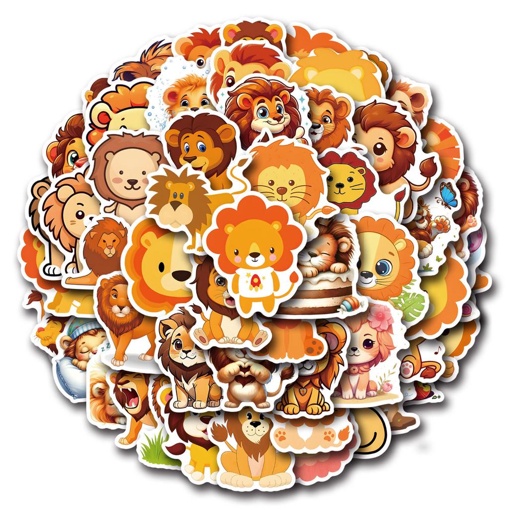 55 Cartoon Löwe Neuer Stil Graffiti Aufkleber Dekorative Roller Wasserbecher Helm Wasserdichte Aufkleber