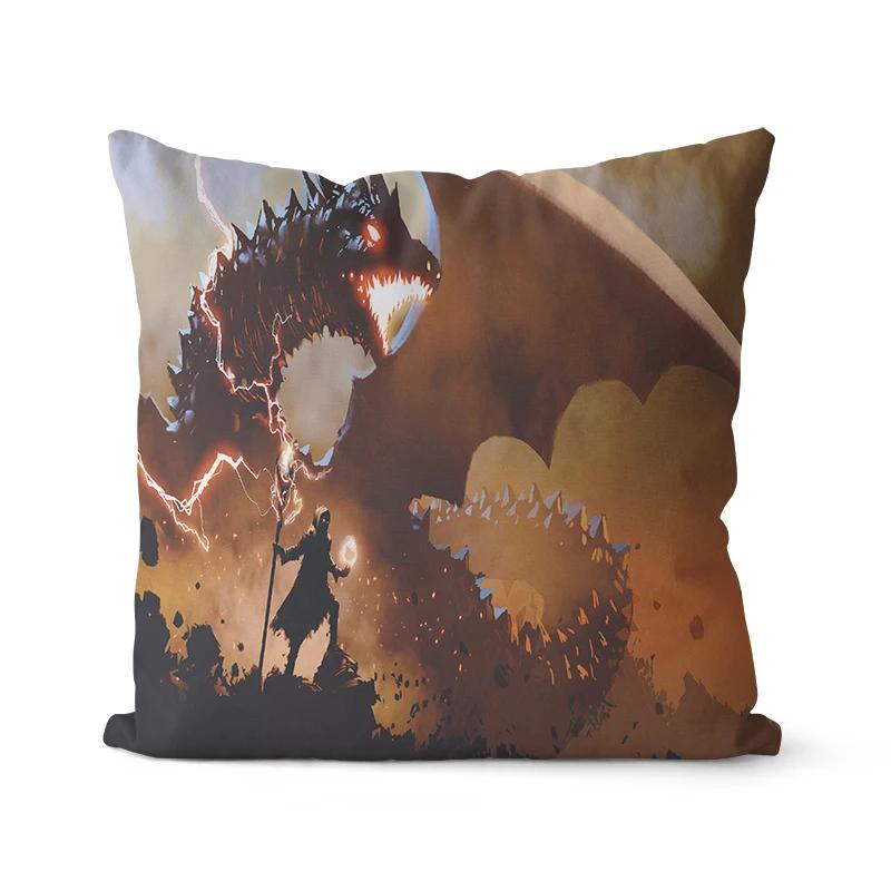 Color Intrigue Dragon Boat Balloon Printed Soft Square Pillowslip Polyester Cushion Cover Pillowcase Living Room Home Decor