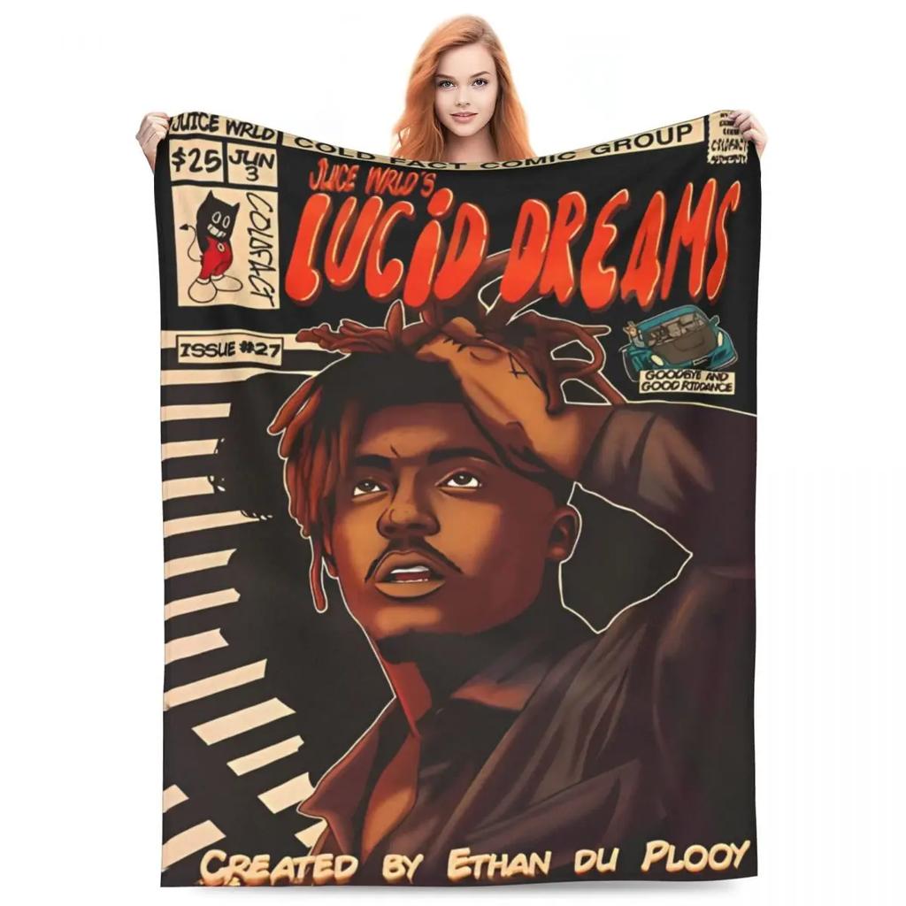 Juice Music Wrld Fuzzy Blankets The Party Never Ends  Funny Throw Blanket for Sofa Bedding Lounge 200x150cm