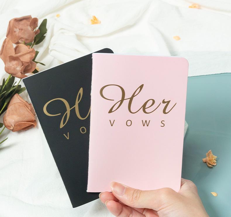 Elegant Hot Stamped Wedding Vows Notebook for Bride and Groom