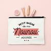 Merci Nounou Print Cosmetic Bag Women Neceser Makeup Bags Canvas Zipper Pouch Travel Toiletries Organizer Thanks Gift for Nounou