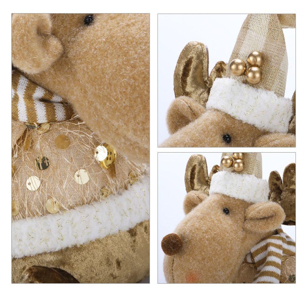 Tabletop Doll Santa Claus Doll Realistic Christmas Elk Plush Toy  Christmas Atmosphere