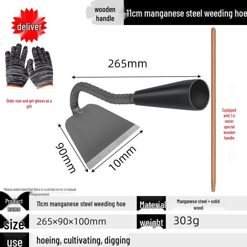 Manganese Steel Hoe: Traditional Agricultural Tool for Planting, Weeding, and Shoveling.