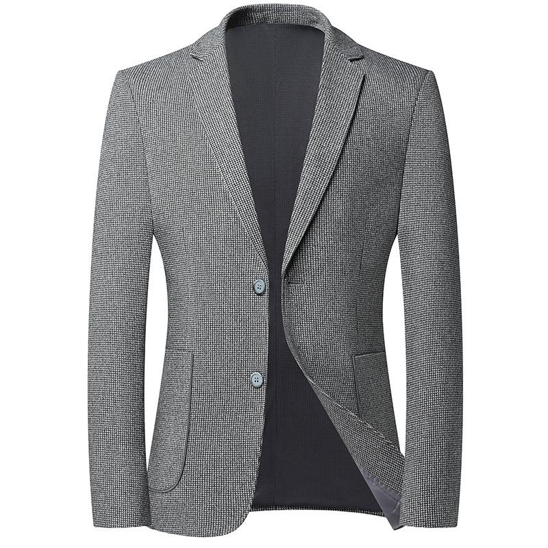 

Весна и осень новый стиль средней толщины мужской повседневный костюм не требующий глажки модный костюм корейский стиль тонкий одинарный костюм 4XL