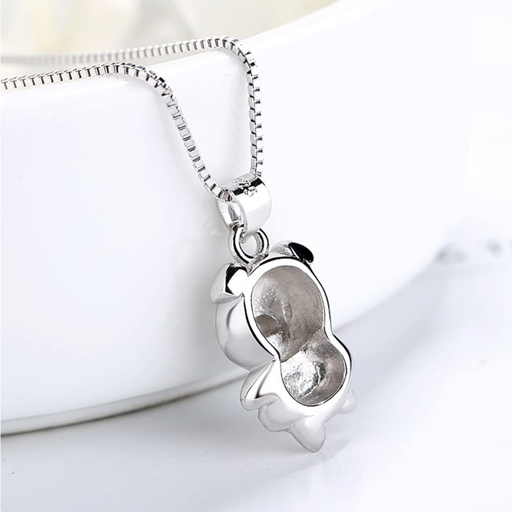 Rockyu Brand Pig Necklace Pendant Men's Necklace Sterling Silver 925 Pure Silver Necklace Cute Stylish Unisex Party Birthday Fashion Accessory