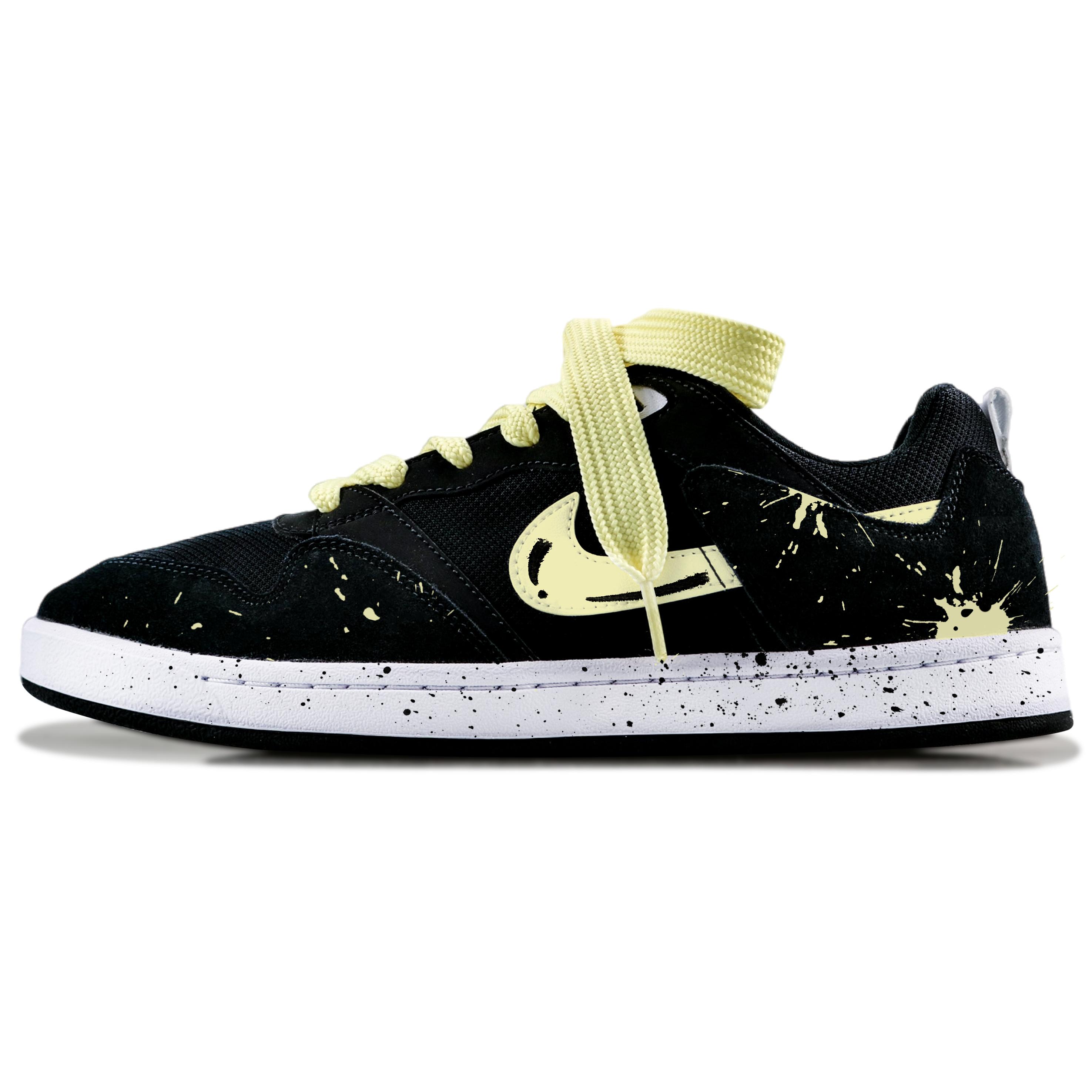 

Nike SB Alleyoop Yellow Shadow Projection Abrasion Resistant Low top Skateboard Shoes Unisex Black Yellow CJ0882-001(Team1283-) 35.5