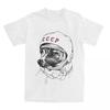 CCCP Rusia Laika Space Urss Astronauta Dog TShirt Mens Space Traveler Vintage 100 Cotton T Shirts Summer Tee Shirt Clothing