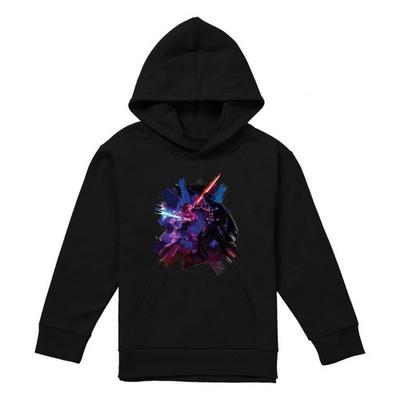 Stjärnornas krig: Obi-Wan Kenobi Barn/Barn Obi-Wan Kenobi & Darth Vader Målad Hoodie