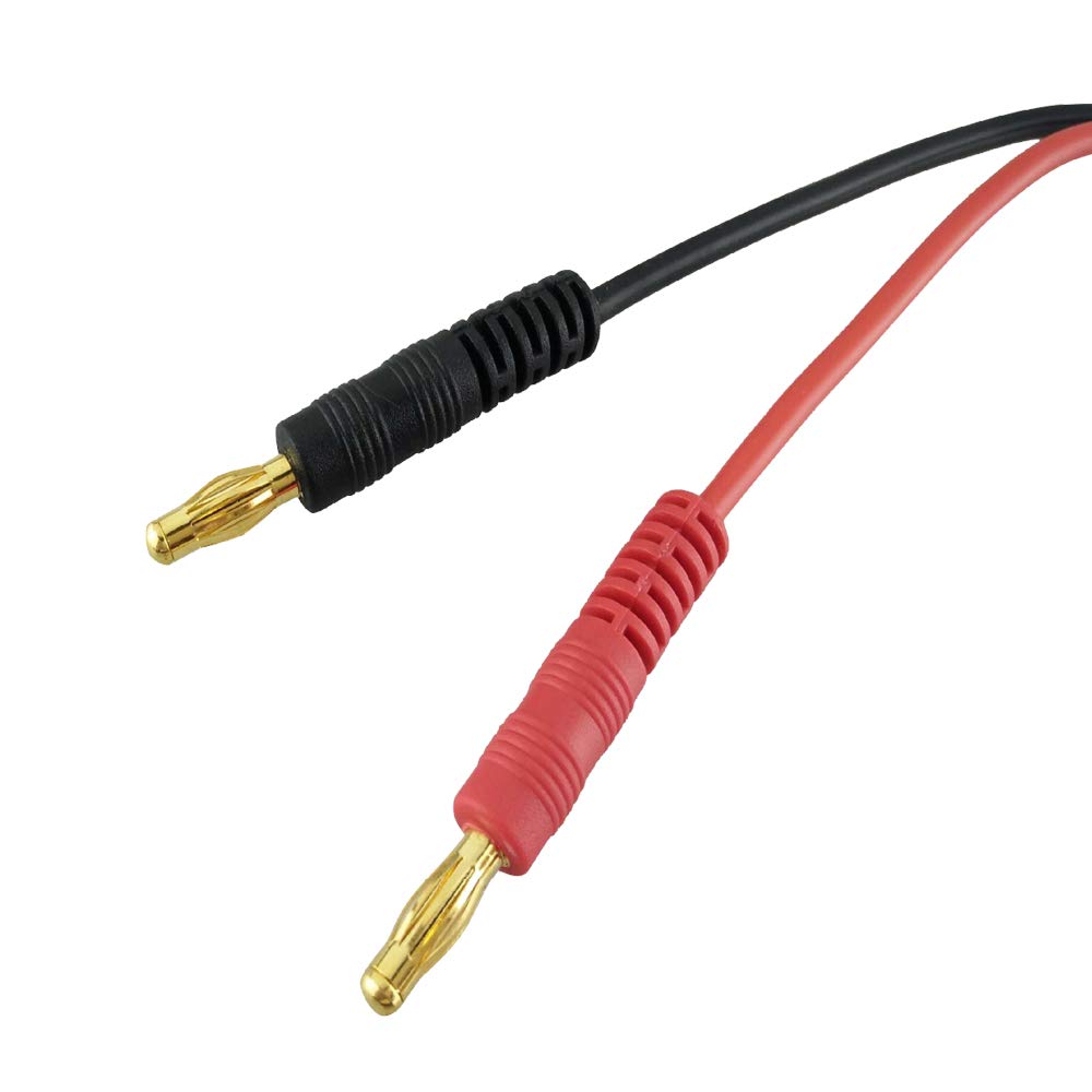 Boladge EC5 Plug Male Connectors Convert to 4mm Banana Plug Bullet Male Connector RC LiPo Battery Charging Cable 30cm 12awg Wire 2-Pack