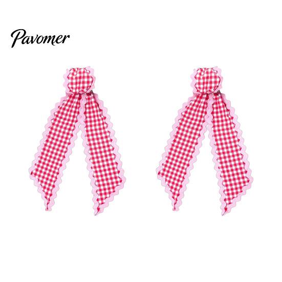 Festival Ribbon Sash Fall Scalloped Wreath for Front Door, 55 Inch Plaid Gingham Autumn Door Bows Thanksgiving Harvest Yard Porch Doorway Indoor