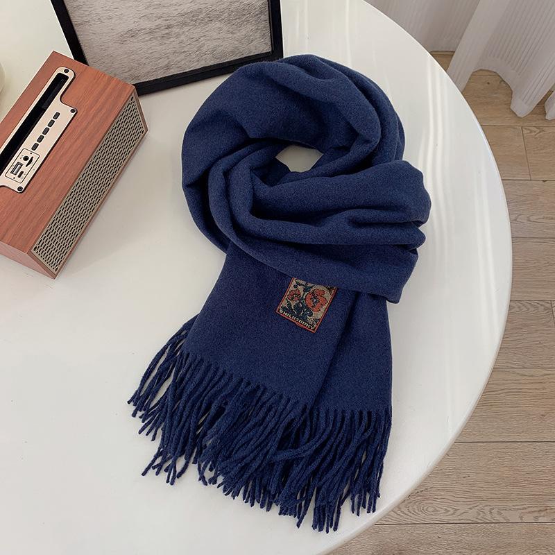 Autumn and Winter Warm Scarf for Women Korean Versatile Single Color Shawl Soft Solid Color Anti Cold Scarf