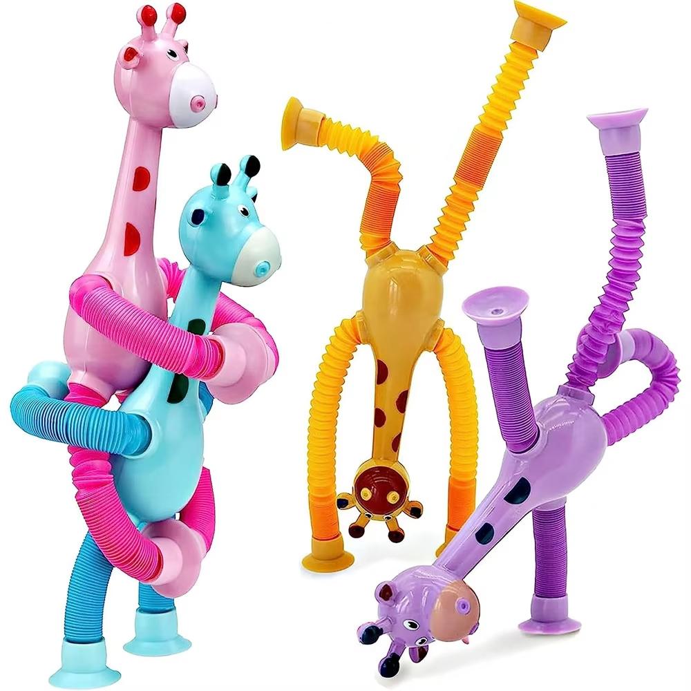 Telescopic Giraffe Toy Sensory Tube Toddler Giraffe Pop Out Arm Toys Stress Relief Autism Fidget for Kids Party Favors Pop Tubes