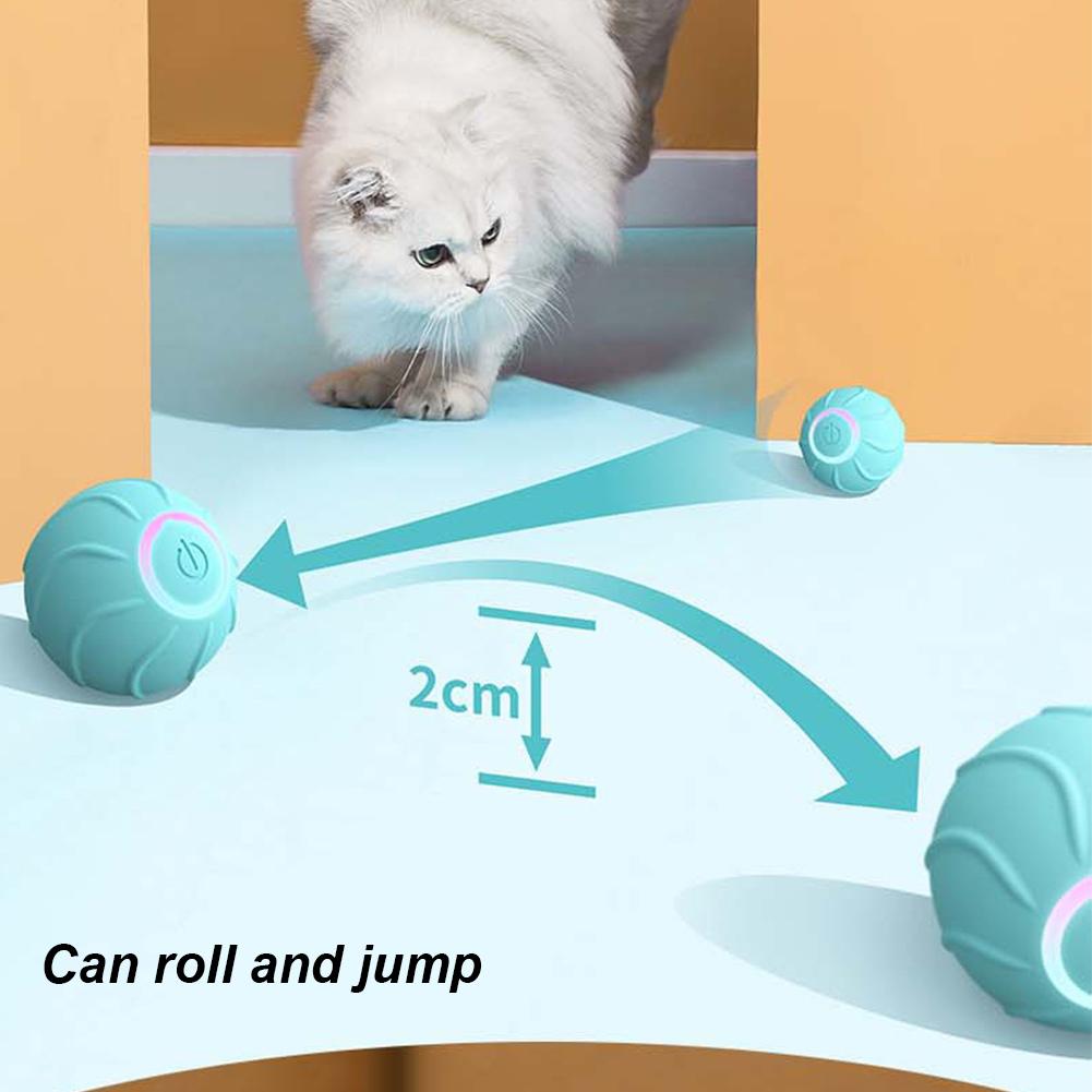 Interactive Cat Toy Ball Obstacle Avoidance Auto Rotating Ball USB Rechargeable Smart Pet Toy Ball Electric for Cat Indoor