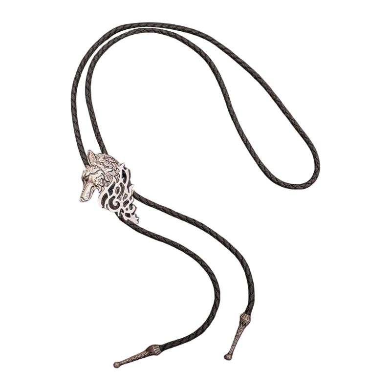 6Pieces Southwestern Styles Men's Bolo Tie with Cow Skull Star Pendant for Casual or Formal Wear Leather Cord Necktie