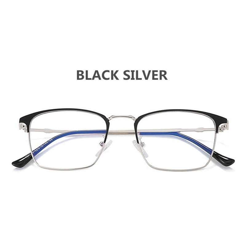 Men Anti Blue Light Reading Glasses Women Fashion Ultralight Metal Alloy Square Frame Presbyopic Glasses With Diopter +25 To 600