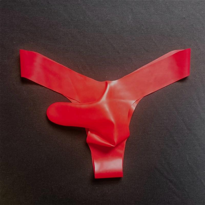 Elephant Nose Men's Latex Underwear Rubber Sexy Exotic Lingerie See-Through Thongs Ropa Interior Hombre Male Briefs Nightwear