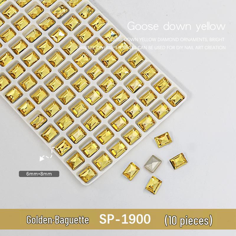 

Стразы в форме сердца и геометрические для нейл-арта - 10 штук в золотисто-желтом цвете