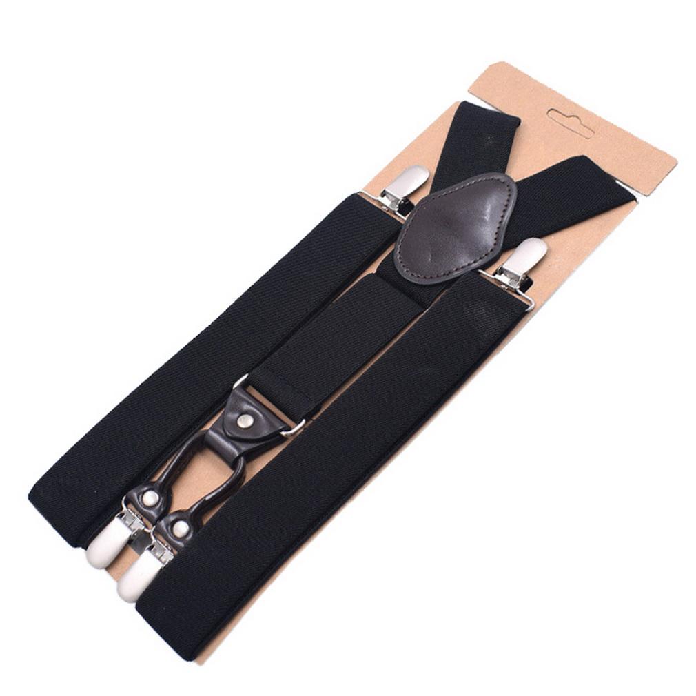 Мужские подтяжки Y-образной формы Эластичные 4 зажима Прочные Регулируемые Подтяжки для брюк