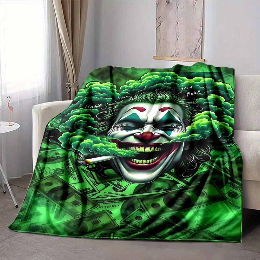 1Pc Money Clown Blanket Soft And Comfortable Casual Warm Camping Travel Christmas Halloween Xmas Gift M929232