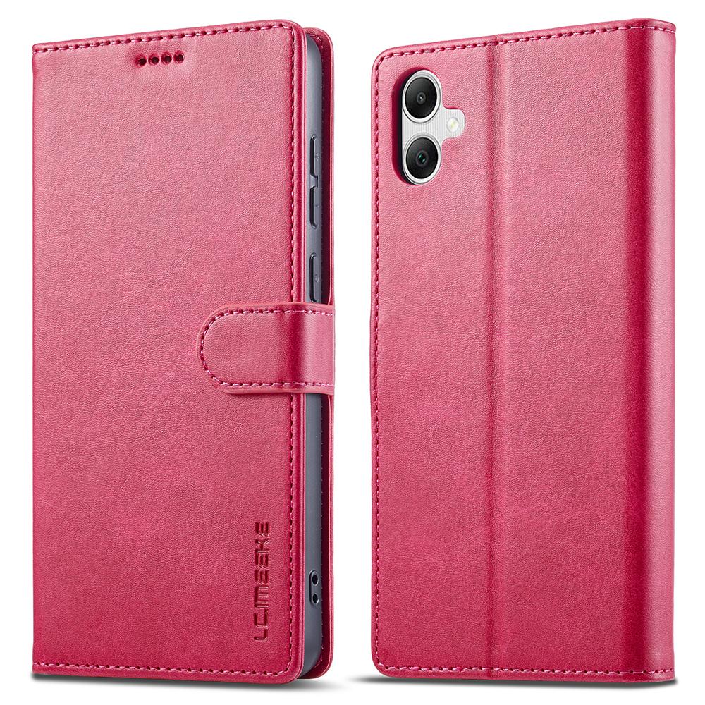 

LC.IMEEKE Чехол для Samsung Galaxy A07 из ПУ кожи с текстурой теленка, подставка, кошелек, чехол для телефона Rose