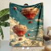 A Hot Air Balloon Print Flannel Blanket Perfect for Sofas Beds Offices Travel Camping As a Christmas Gift or for Friends